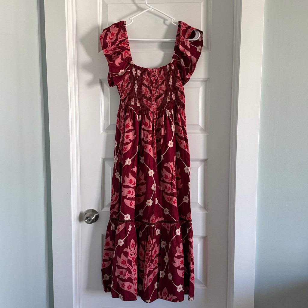Red And Pink Floral Dress
